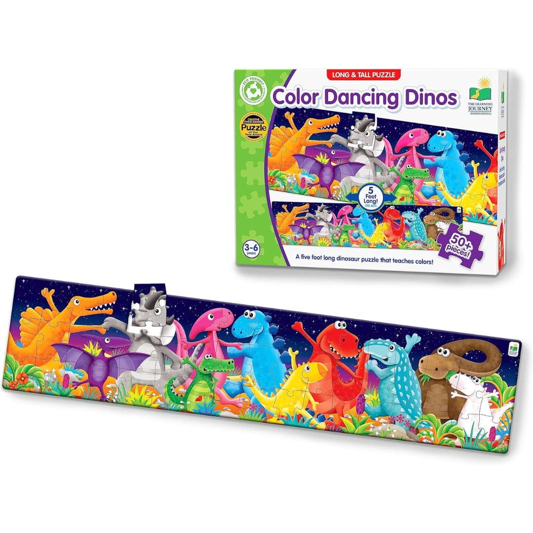 The Learning Journey: (3-6yrs) Jumbo Floor Puzzles Color Dancing Dinos - Extra Large 50 Pieces Jigsaw Puzzle (Copy) (Copy)