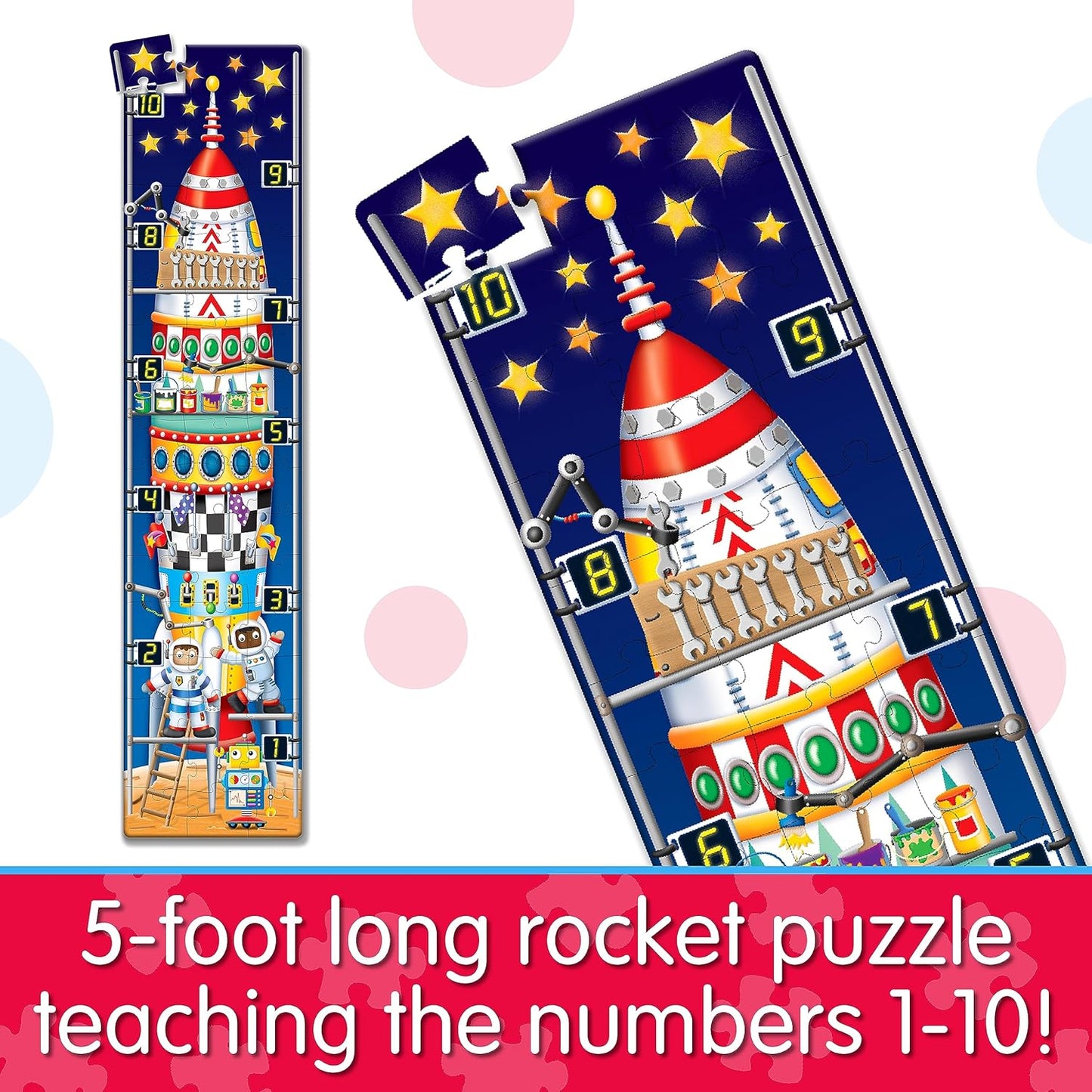 Long & Tall Puzzle - 123 Rocket Ship +3-6y