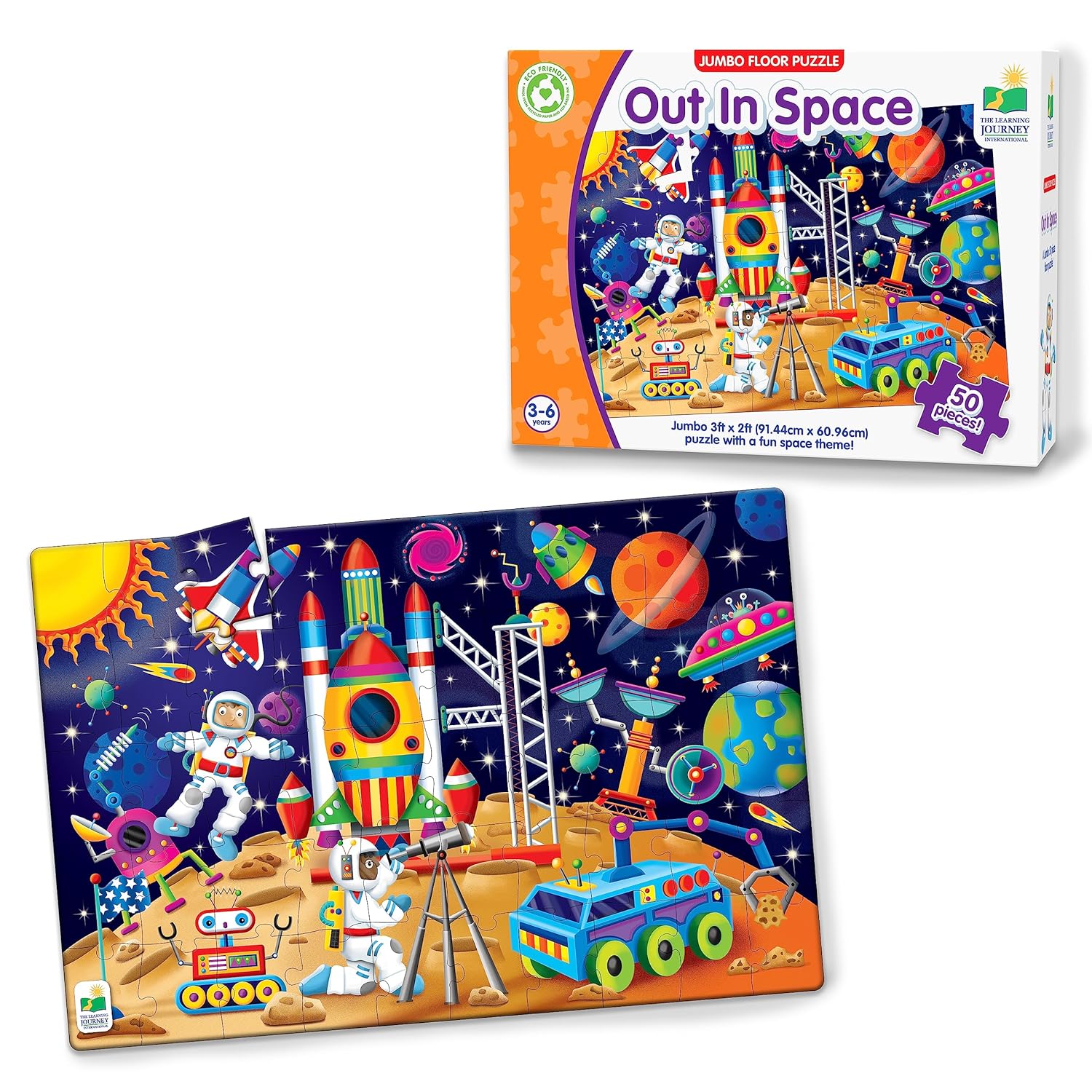 The Learning Journey: (3-6yrs) Jumbo Floor Puzzles Out in Space - Extra Large 50 Pieces Jigsaw Puzzle