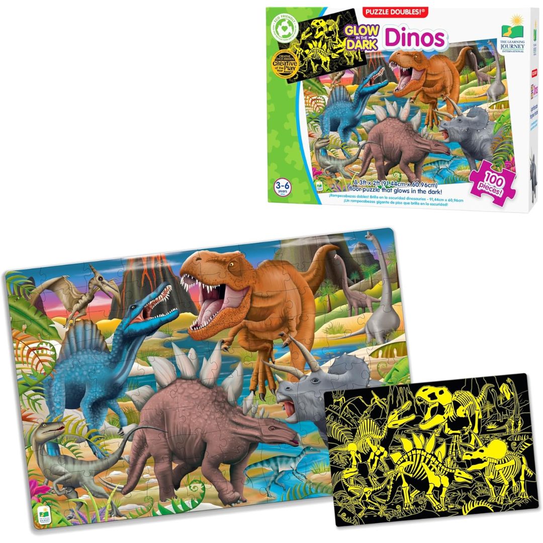 Puzzle Doubles! Glow in the Dark - Dino +3-6y