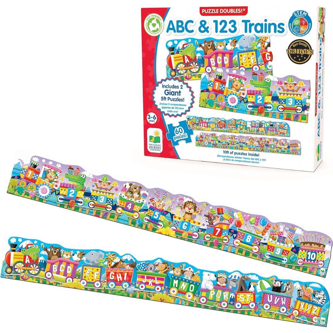 Puzzle Doubles! ABC and 123 Trains +3-6y