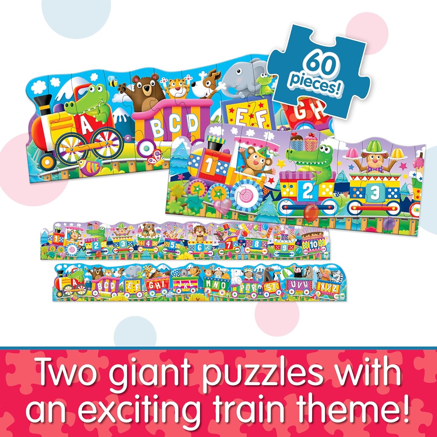 Puzzle Doubles! ABC and 123 Trains +3-6y