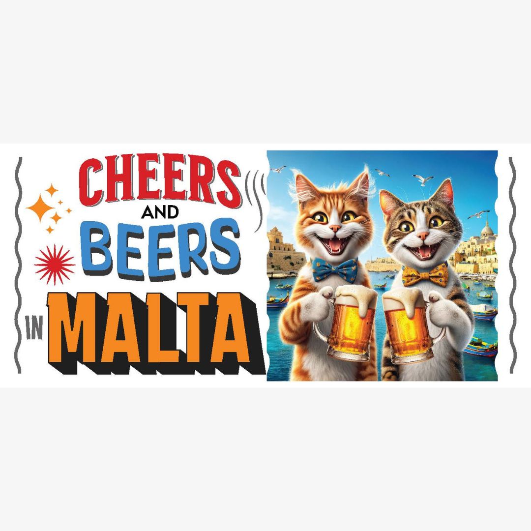 Malta Wooden Hanging Plaques Cats Beer