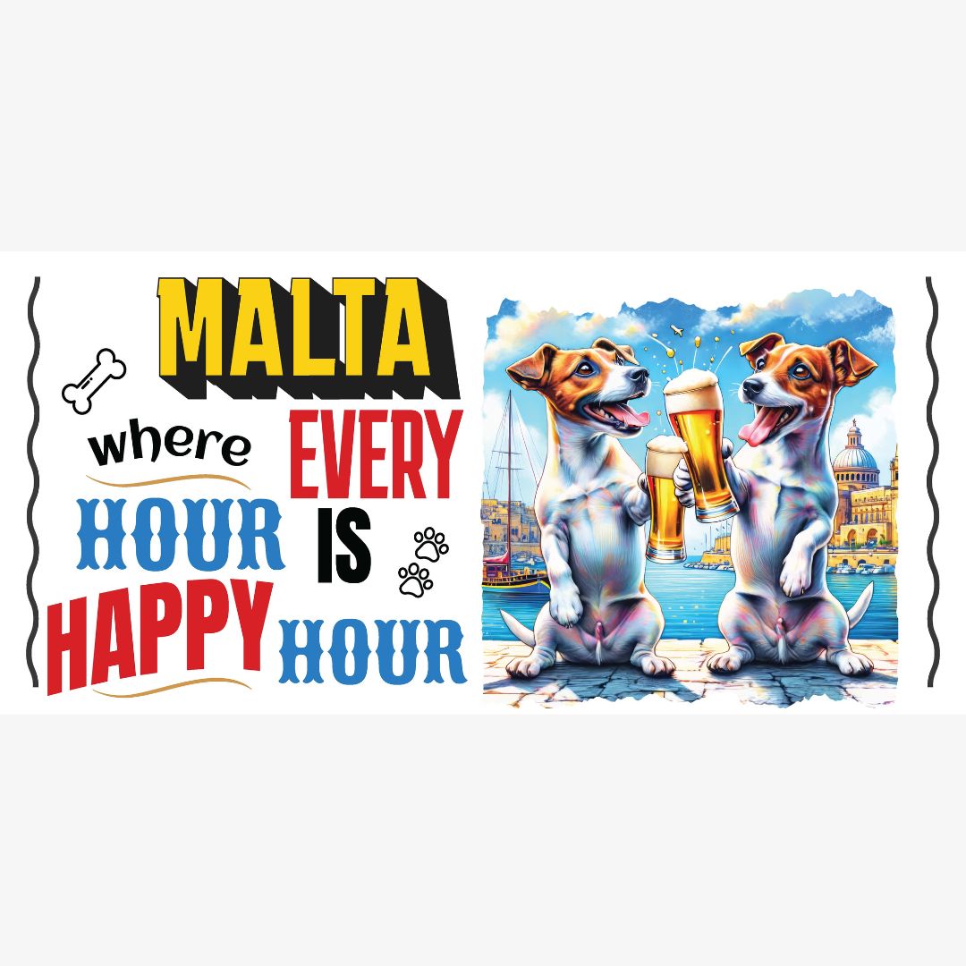 Malta Wooden Hanging Plaques Dogs Beer