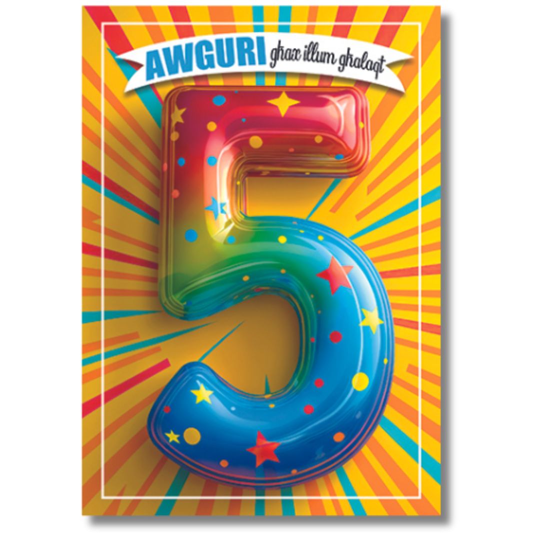 Awguri Ghax Illum Ghalaqt 5 Birthday Card