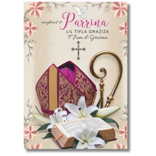 Minghand Il-Parrina Lil Tifla Ghaziza F'Jum Il-Grizma - Greeting Card