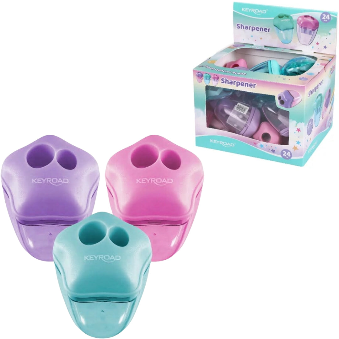 Keyroad Double-Hole Sharpener - Star Pastel x 1pc Assortment