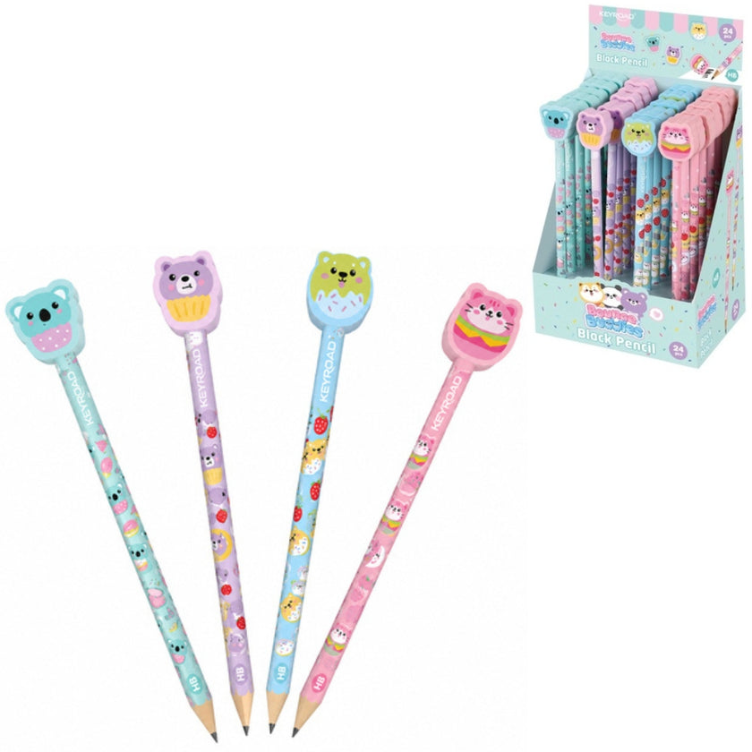 Keyroad Graphite Pencil HB & Eraser - Bounce Buddies x 1pc Assortment