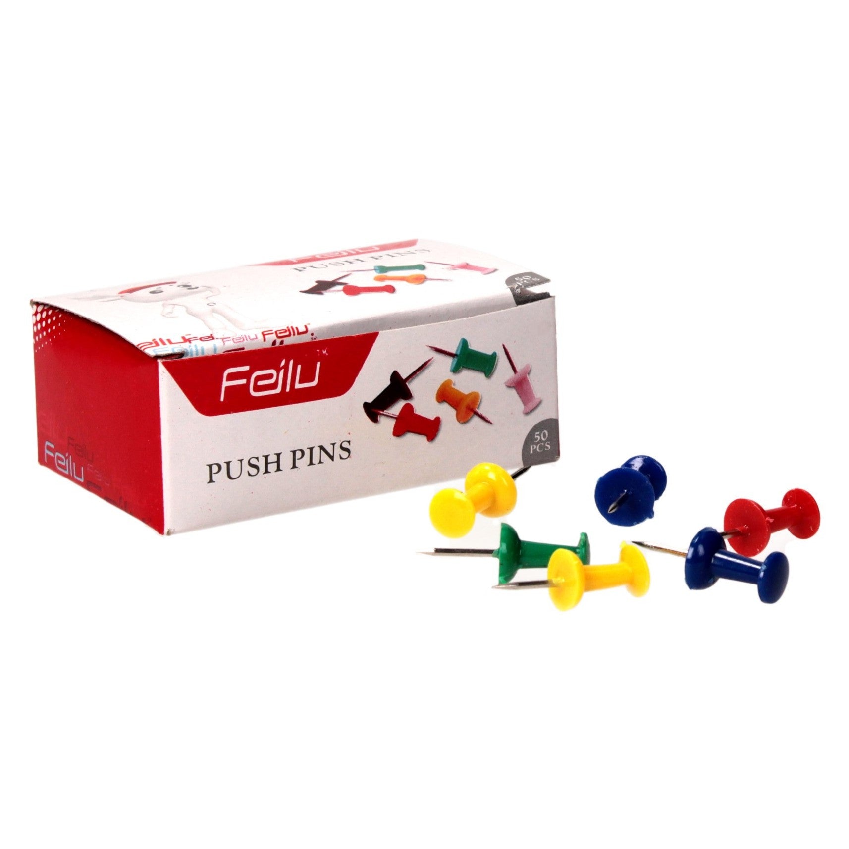 Foska Coloured Push Pins A Pack Of 50pcs