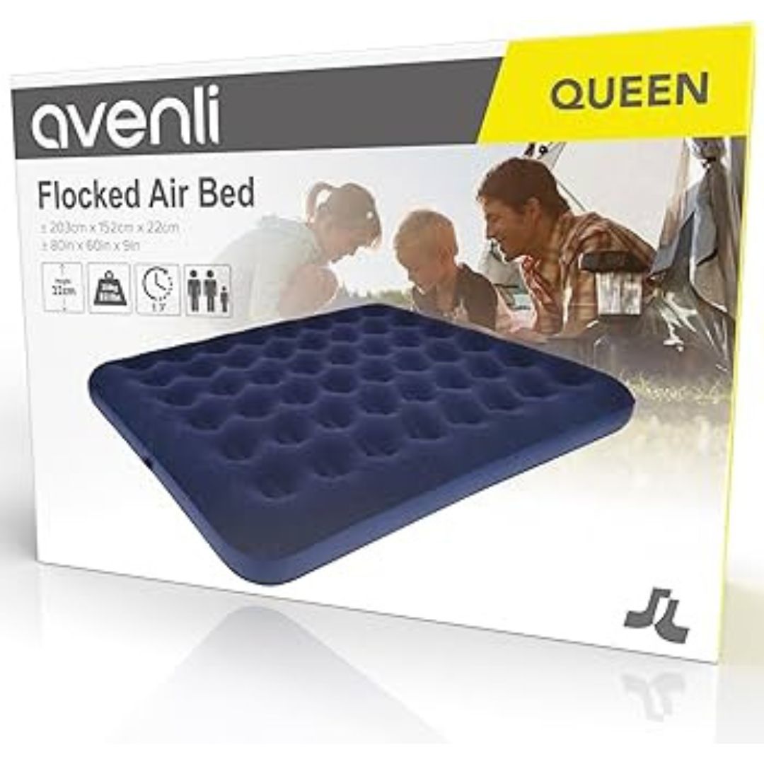 Avenli Flocked Air Bed 203x152x22cm