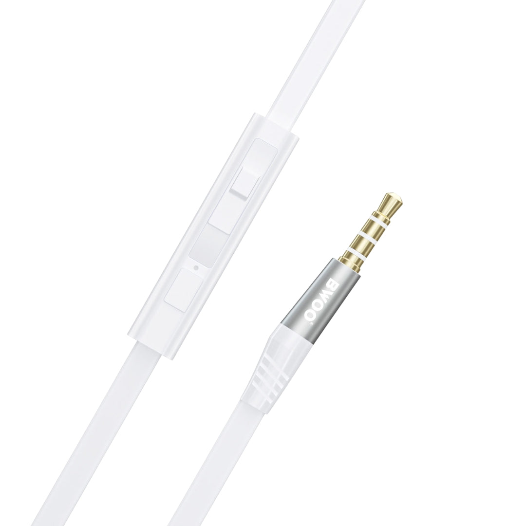 Bwoo 3.5mm Aux Wired Headphones - White
