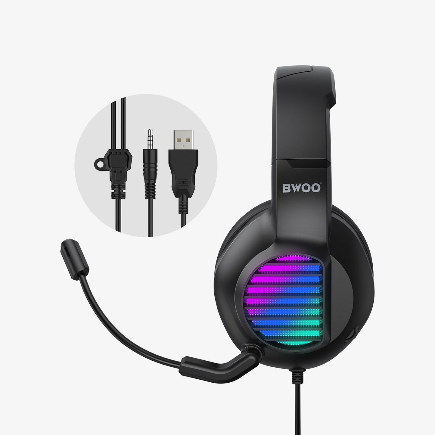 BWOO Stereo Surround Sound Wired Gaming Headphone with Mic