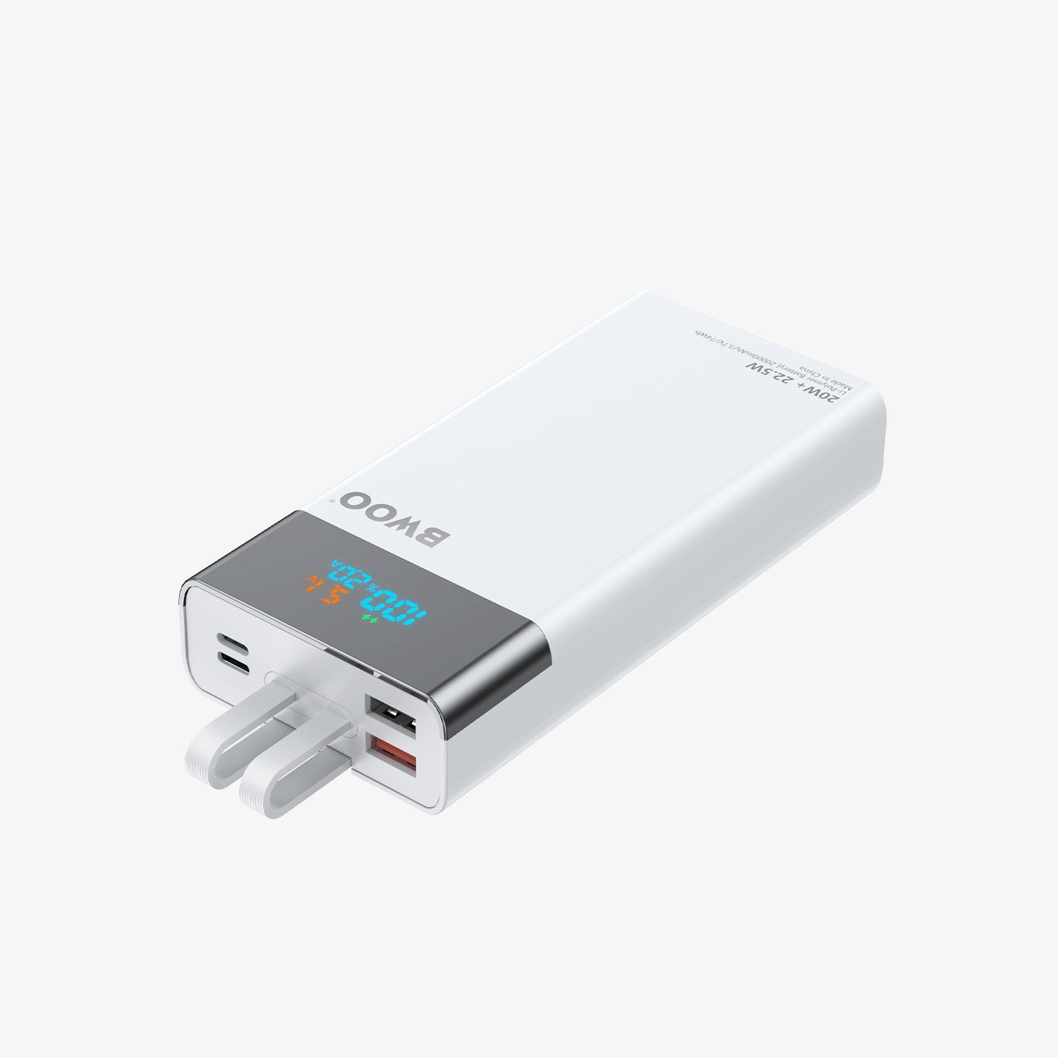 BWOO 20000mAh 22.5W Fast Charge Power Bank with Cables