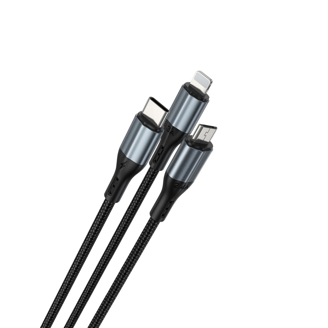 Bwoo 3-In-1 3A Multi USB Charging Cable For Phone
