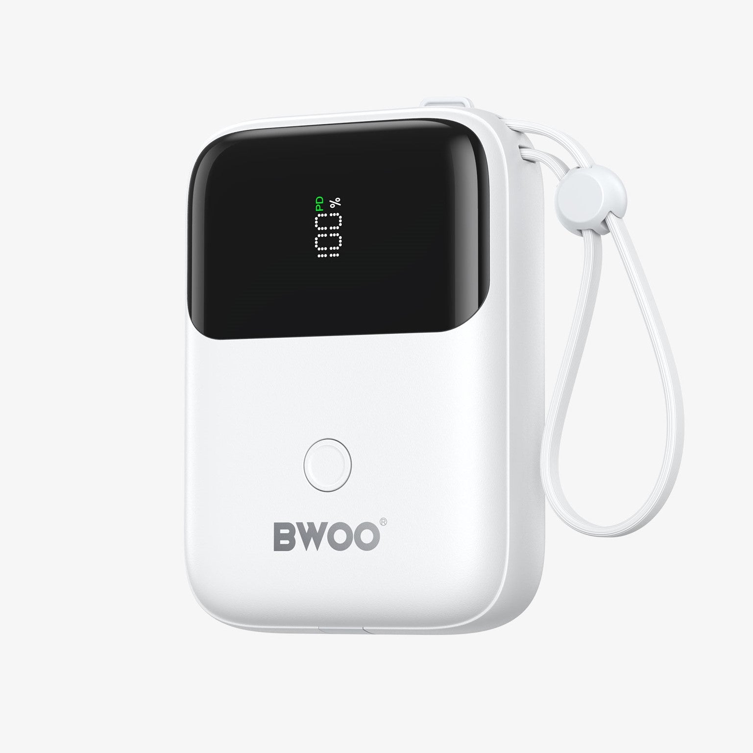 Bwoo Dual-Cable Power Bank 10000mAh White