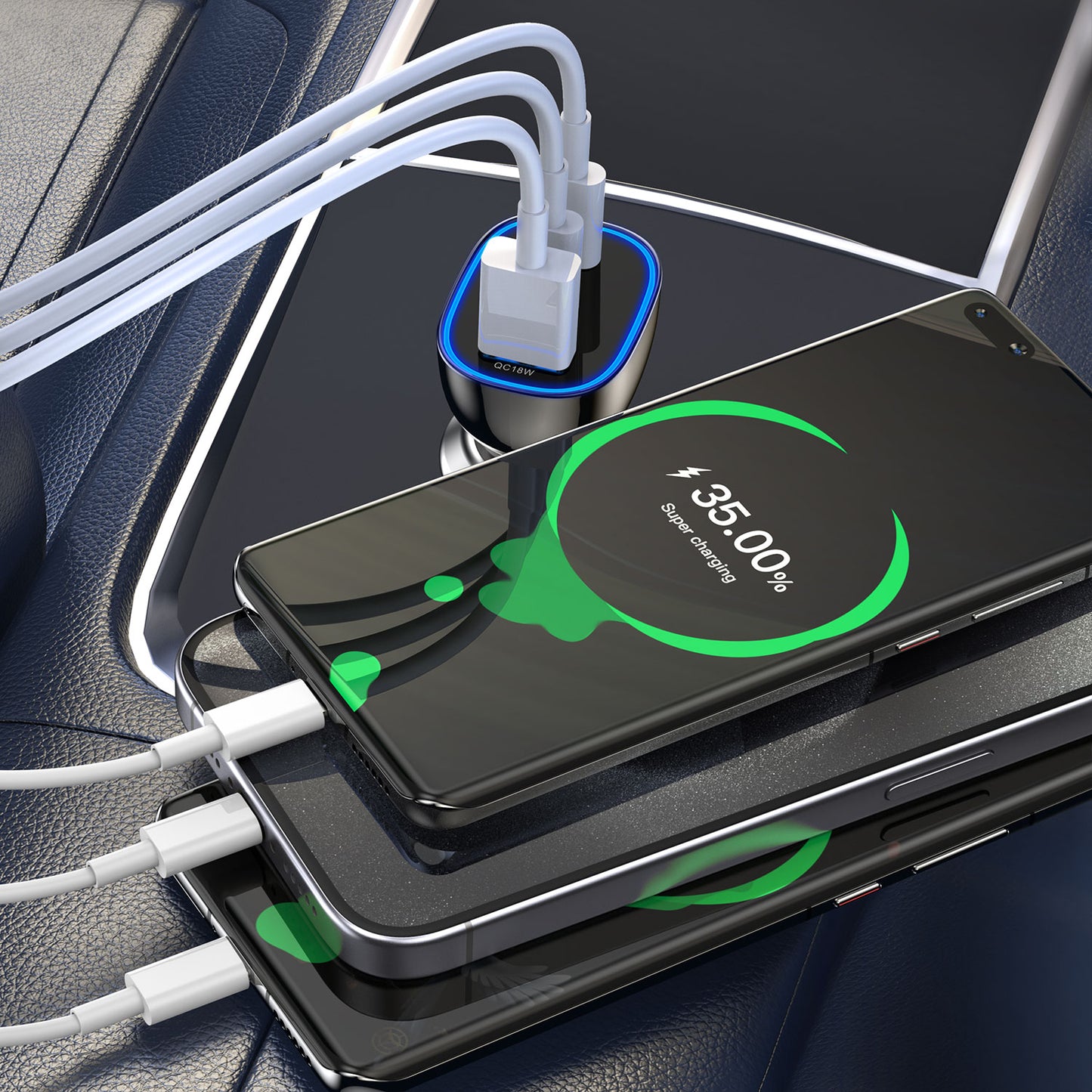 Bwoo USB-C Car Charger 3 Port