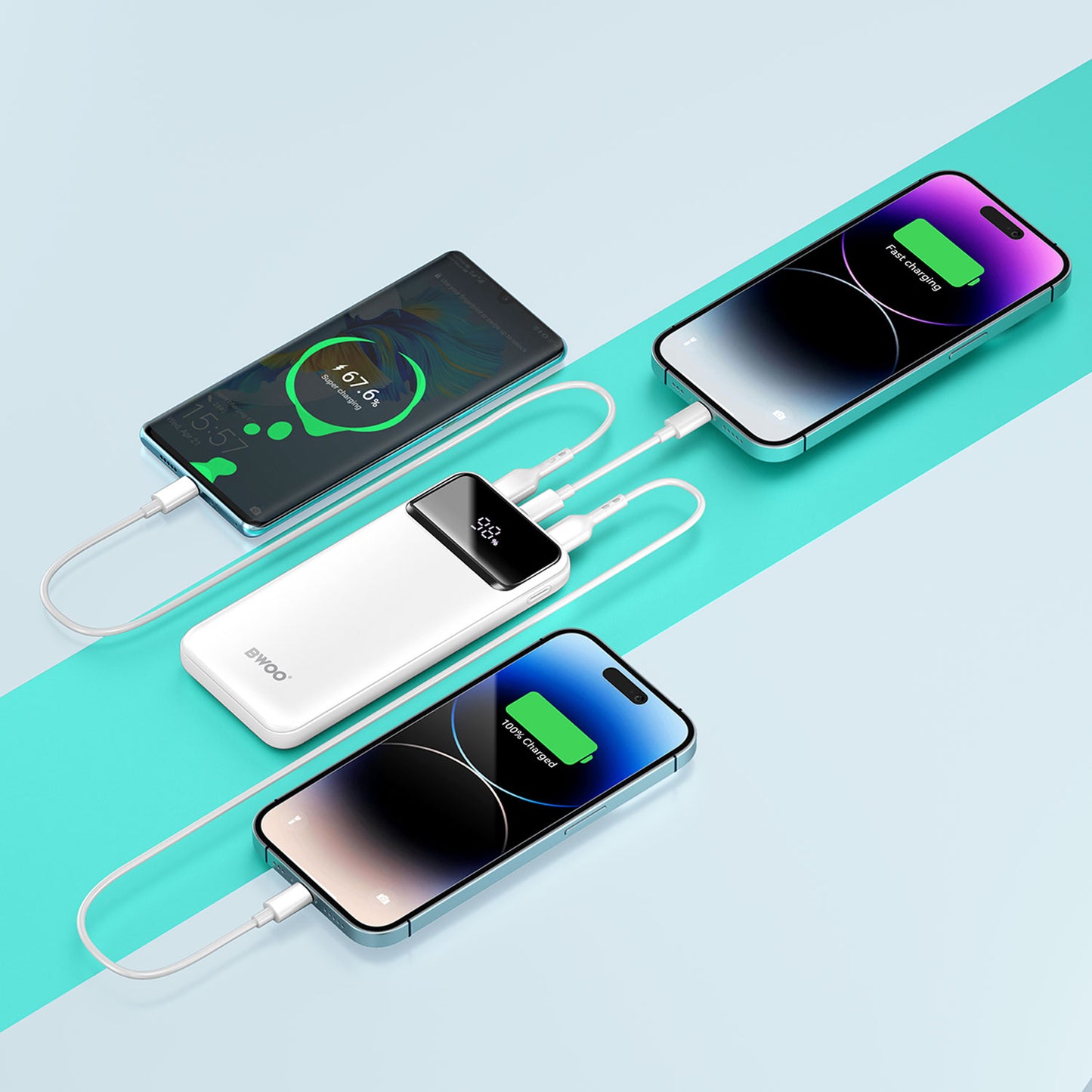 Bwoo Fast Charging Power Bank With 3-Port Output