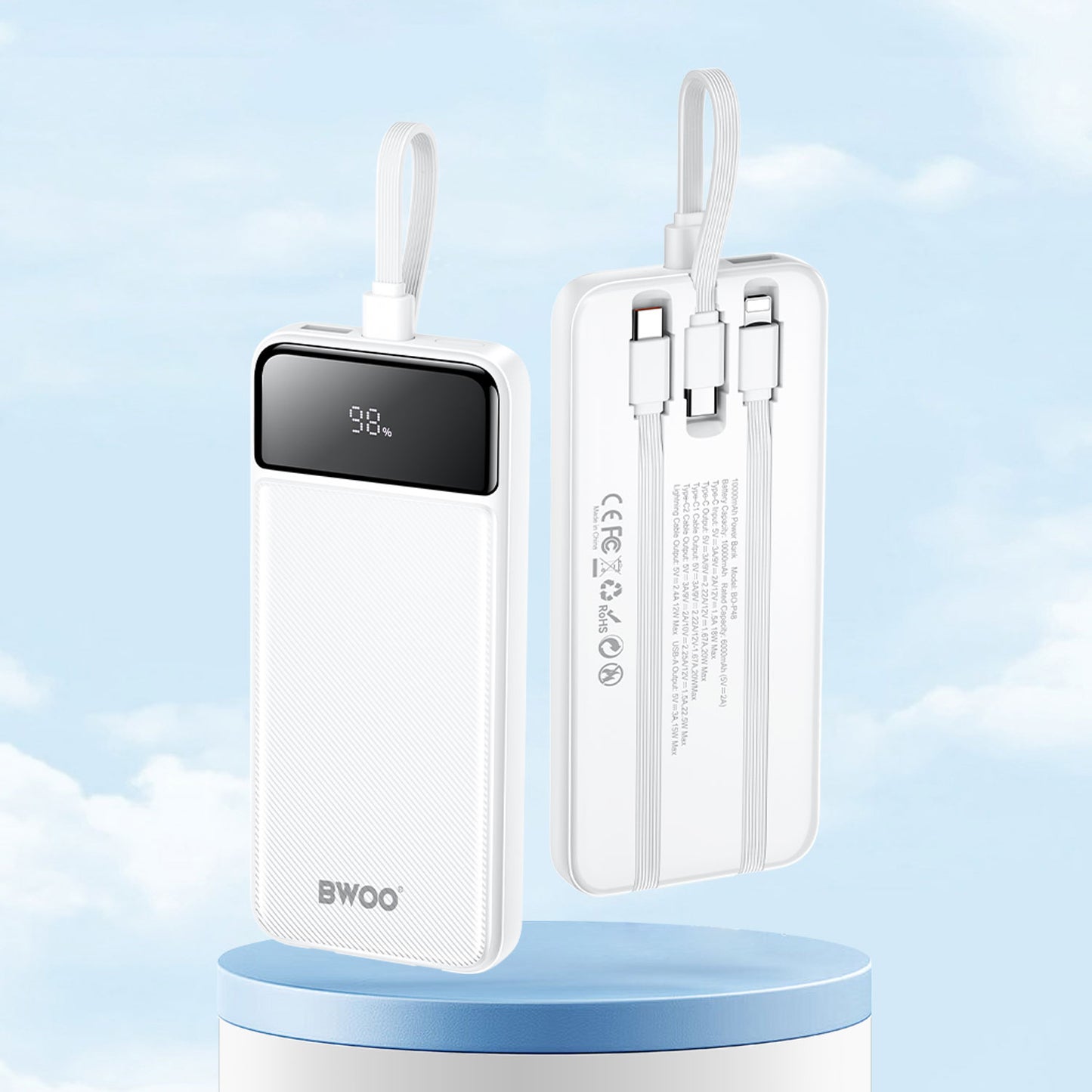 Bwoo Fast Charging Power Bank - White