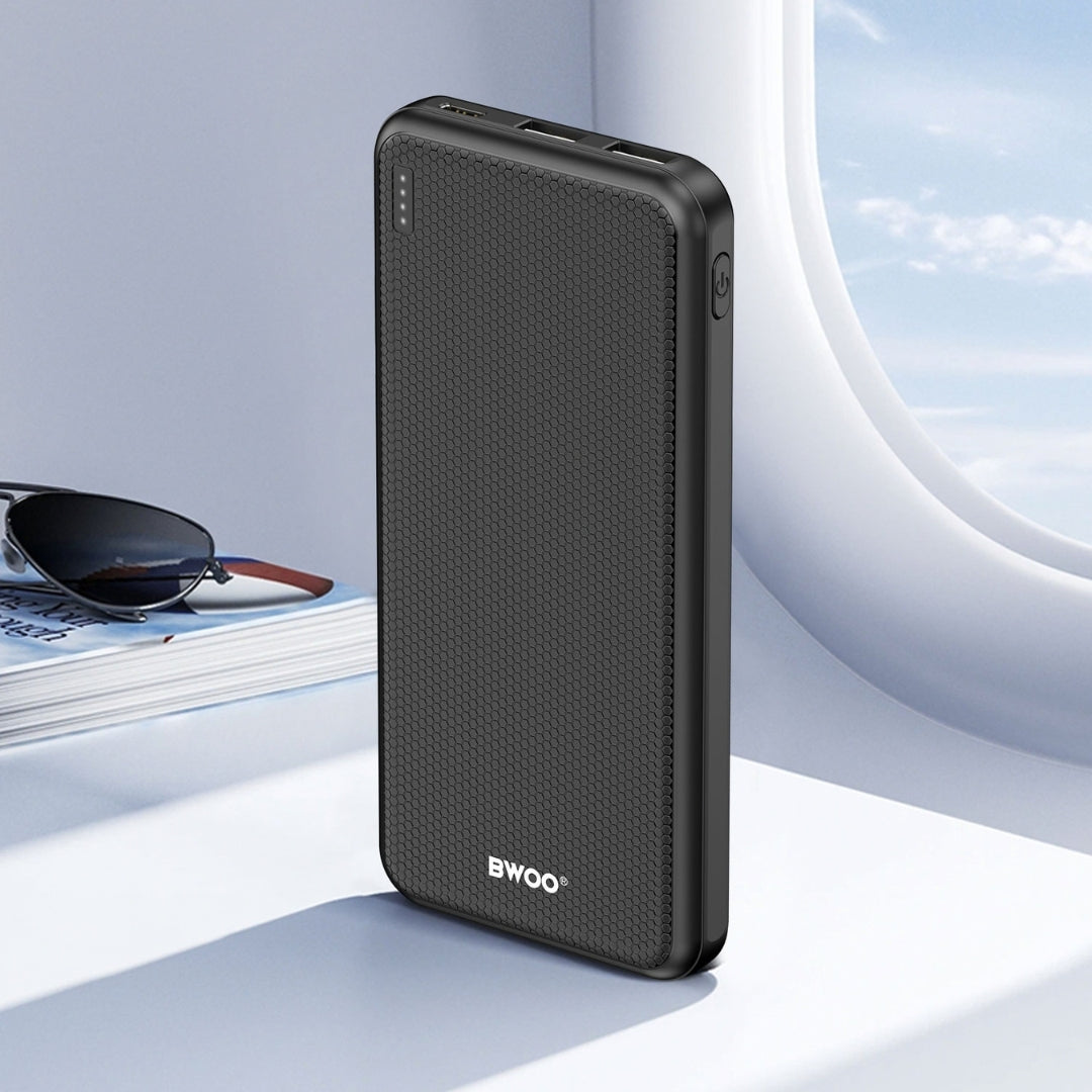Bwoo 10000mAh Dual Output Power Bank - Black (BO-P70)
