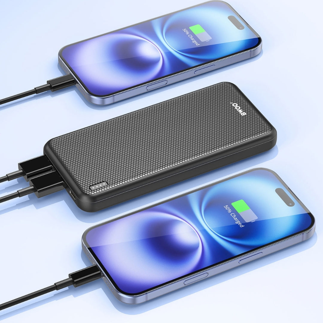 Bwoo 10000mAh Dual Output Power Bank - Black (BO-P70)