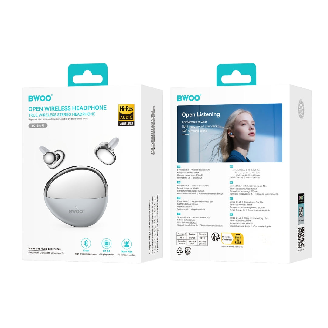 Bwoo Open Wireless Headphone - Grey