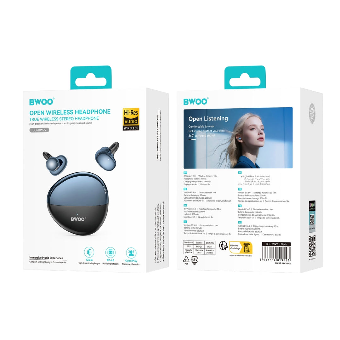 Bwoo Open Wireless Headphone - Black