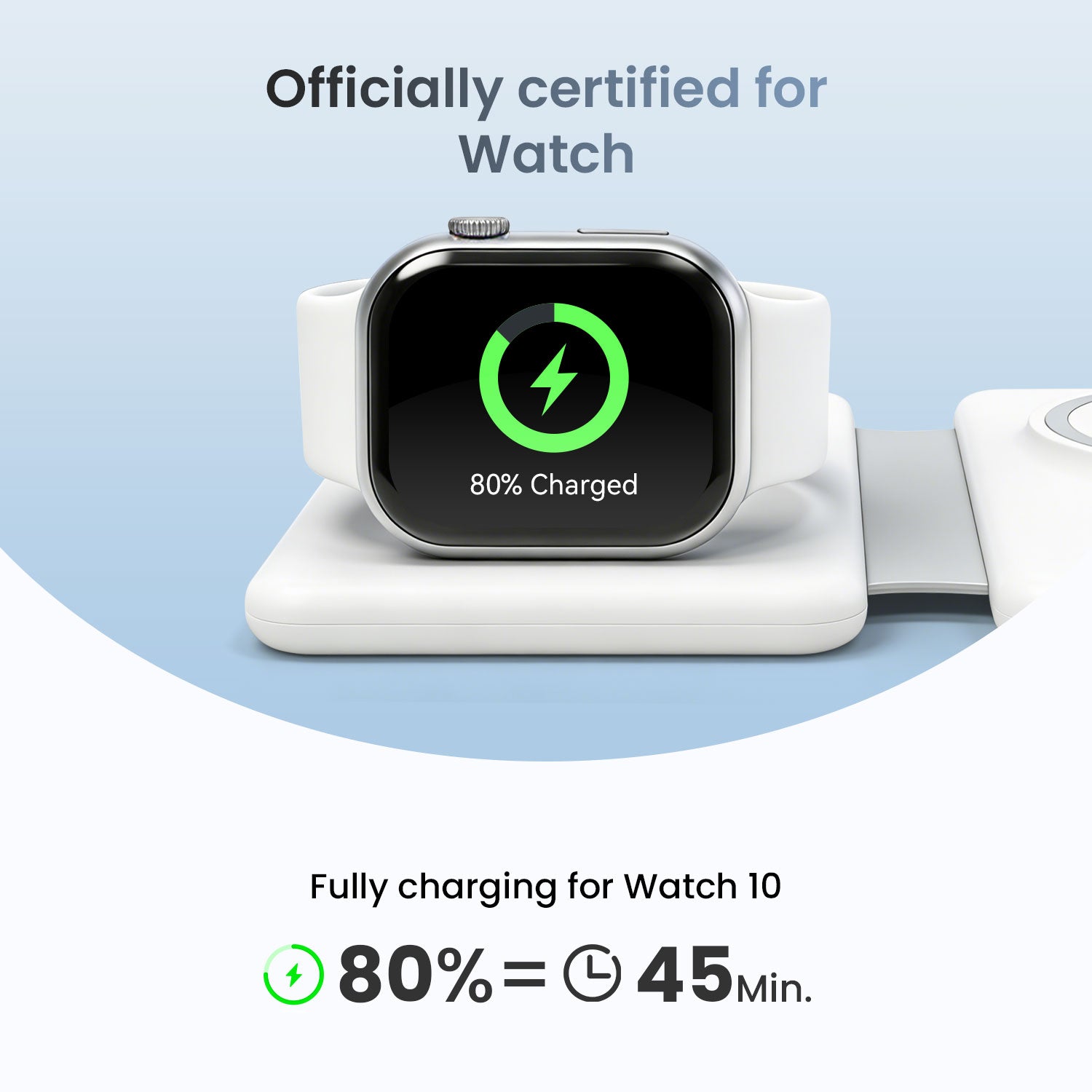 Bwoo 3 In 1 Wireless Charging Station With Foldable Design - White