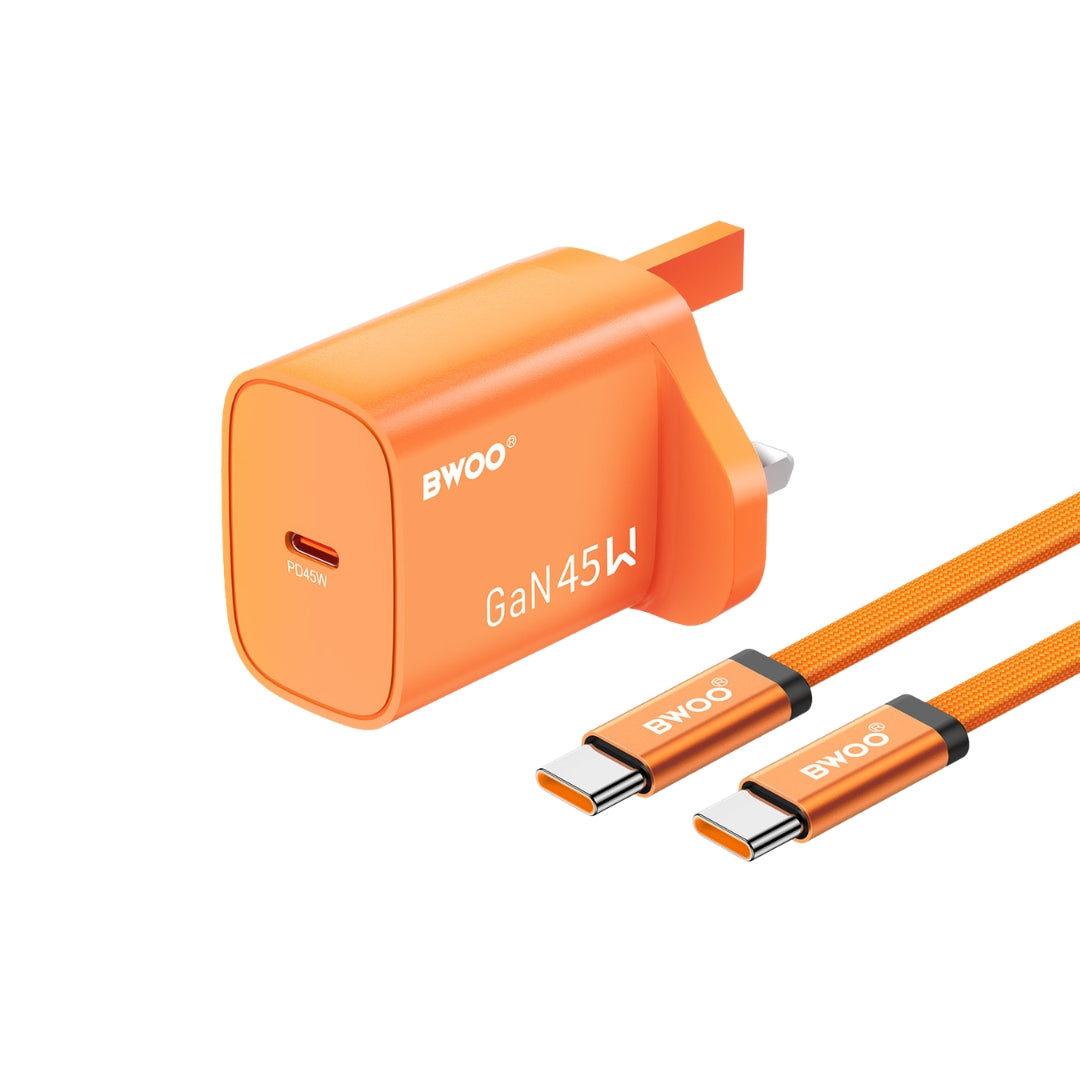 Bwoo GaN PD 45W Charger Kit - Type-C To Type-C 1m