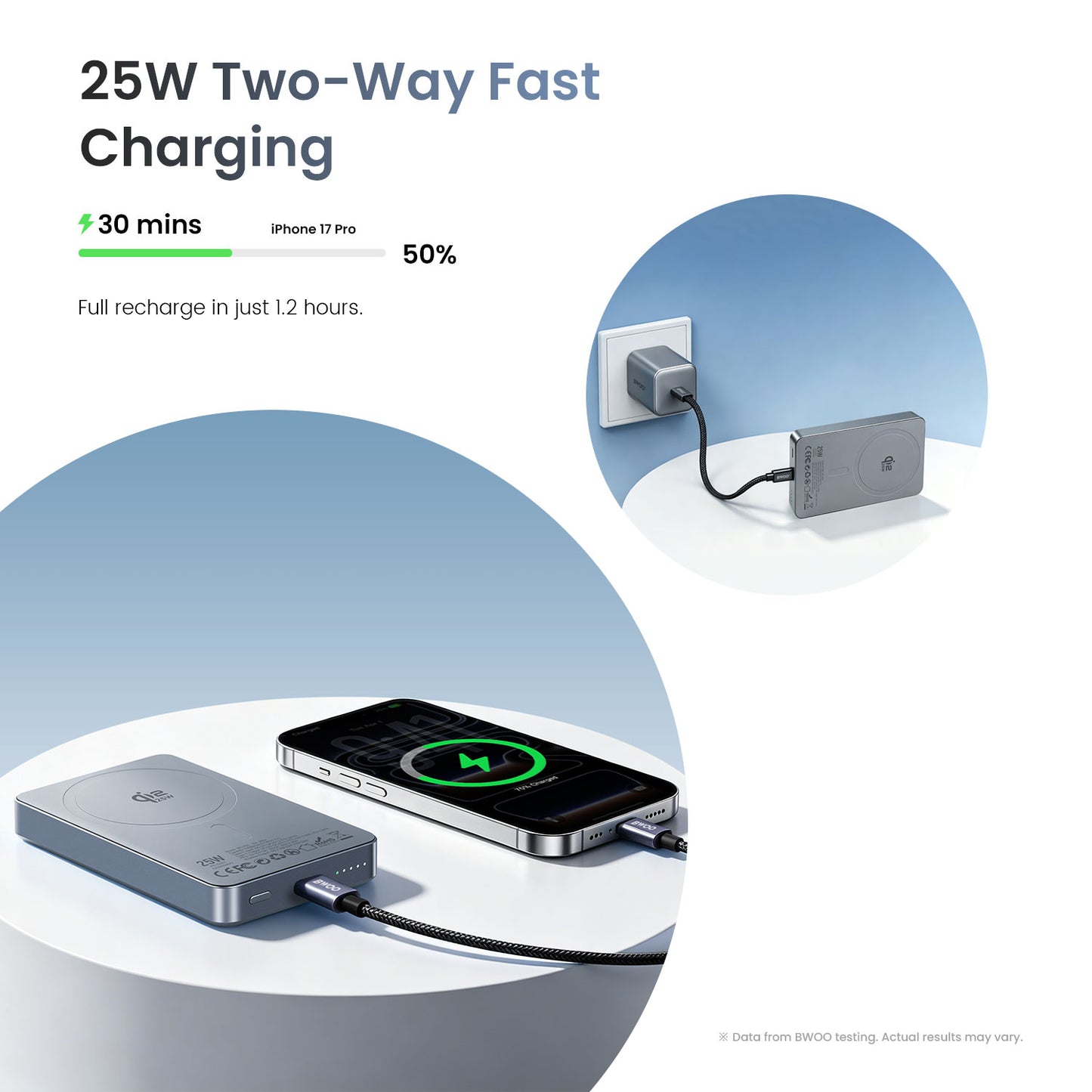Bwoo Magnetic Power Bank - Grey