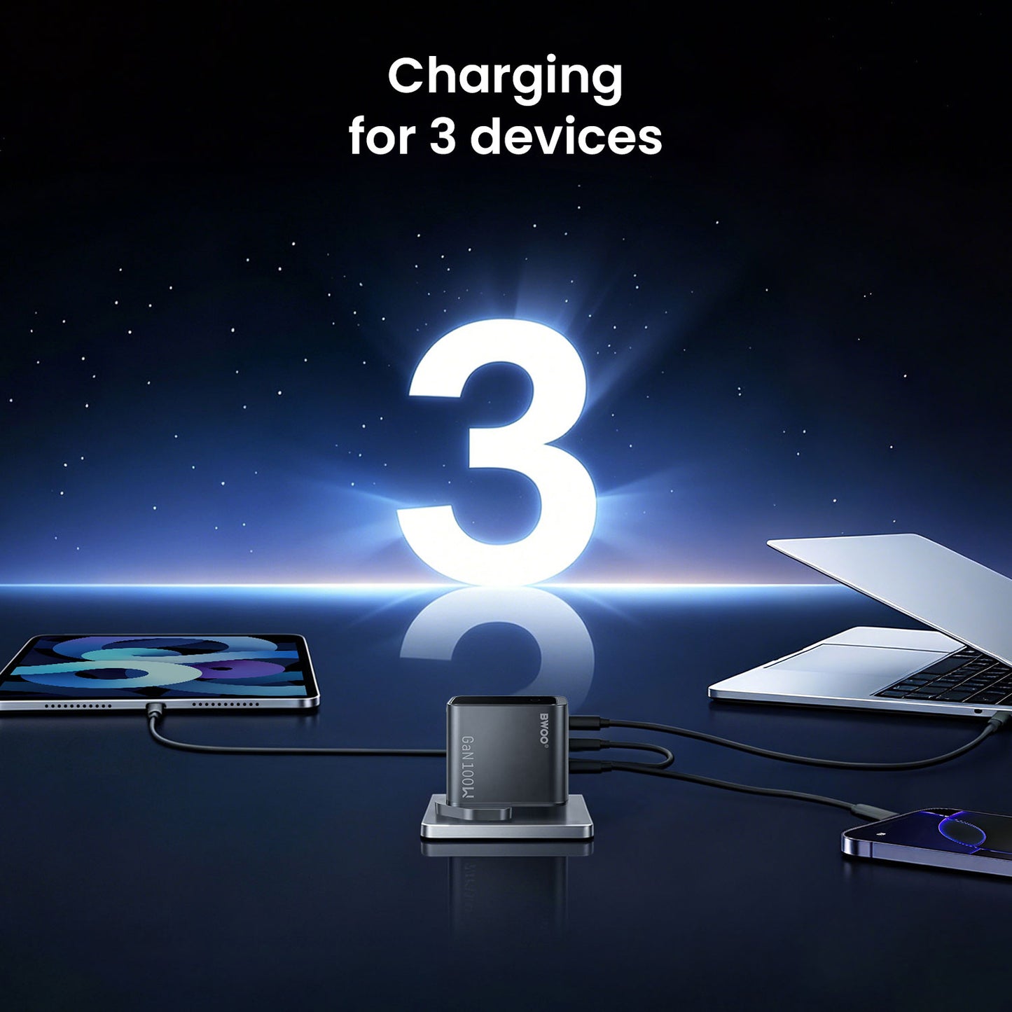 Bwoo UK 3-Port GaN Fast Charger
