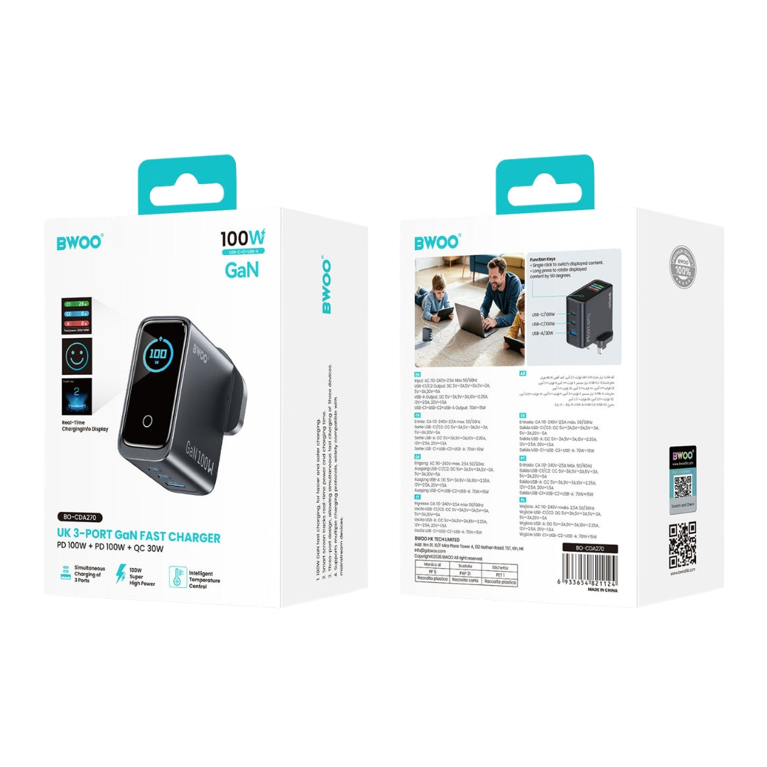 Bwoo UK 3-Port GaN Fast Charger