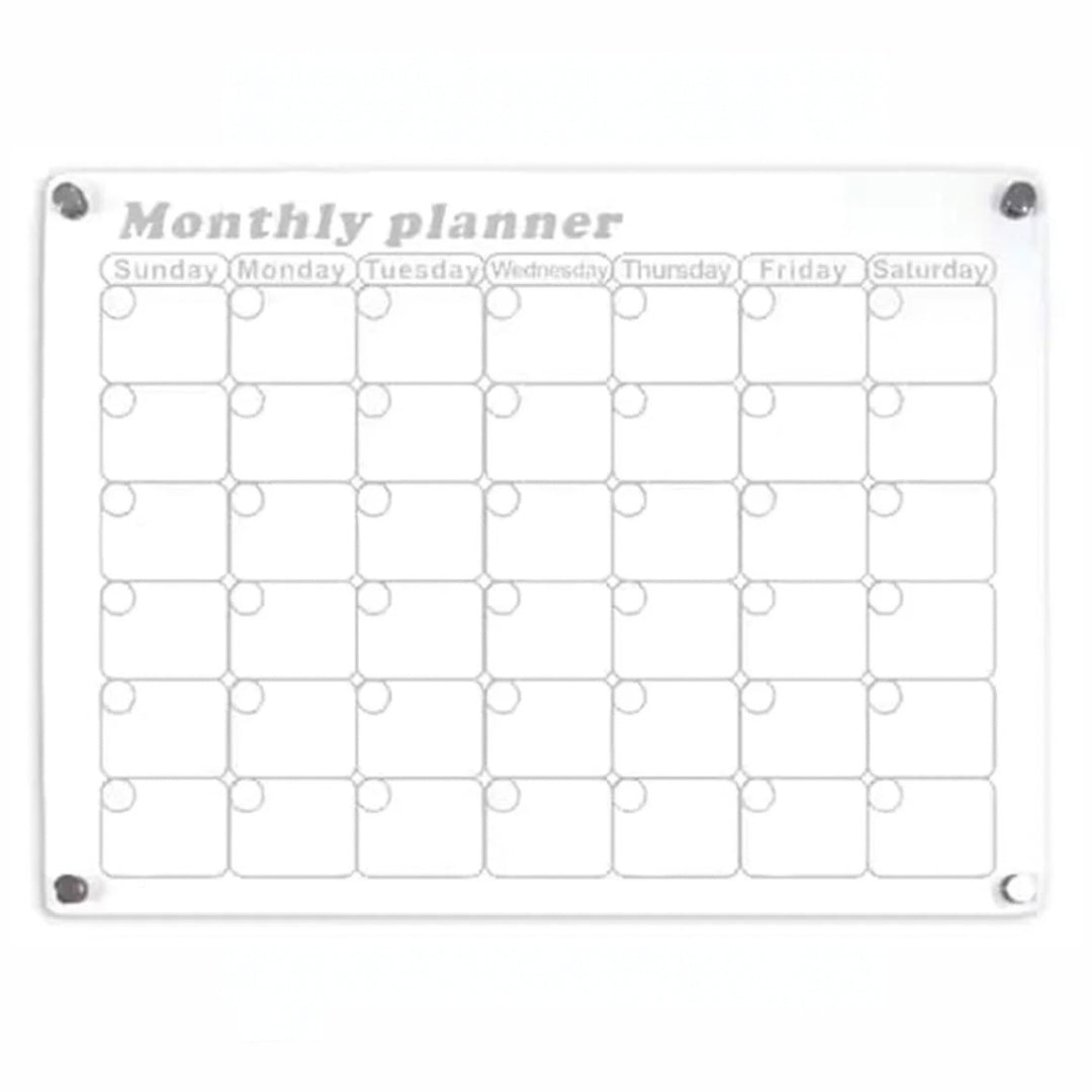 Foska Glass Dry Erase MONTHLY Planner - 30 x 40 x 0.3cm