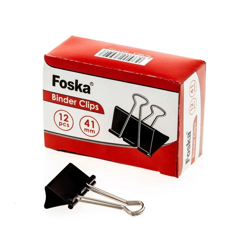 Foska Binder/Foldback Clips 41mm A Box Of 12pcs