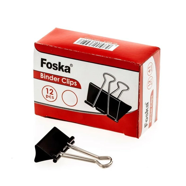 Foska Binder/Foldback Clips 25mm A Pack Of 12pcs