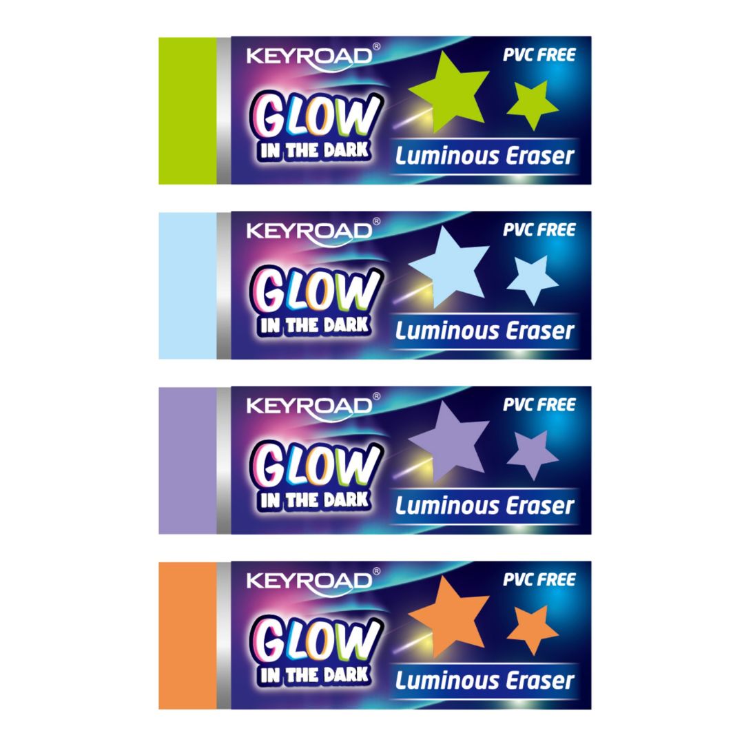 Keyroad Luminous Eraser - Glow In The Dark x 1pc Assortment