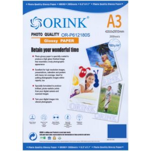 A3 Ornik Photo Glossy Paper 180 gsm x20 Sheets