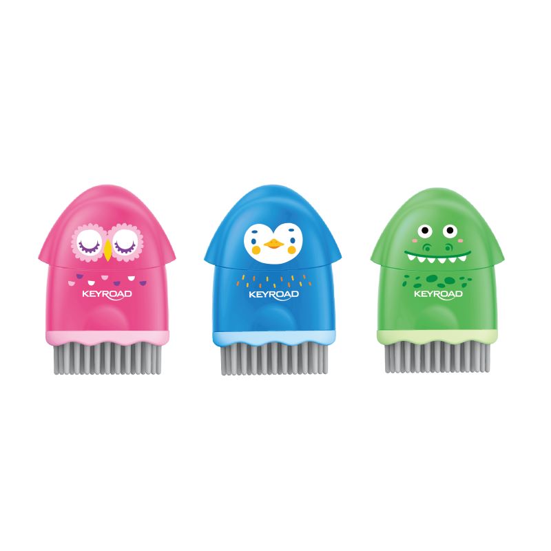 Keyroad Sharpener + Eraser + Cleaning Brush - 3 In 1 x 1pc Assortment