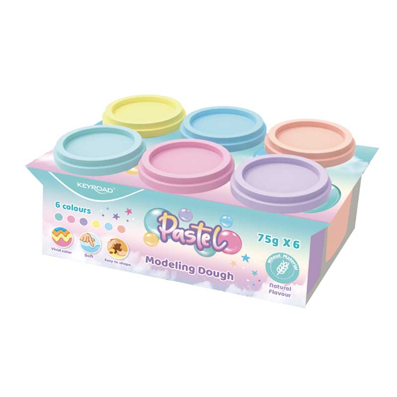 Keyroad Pastel Modelling Dough A Pack Of 6pcs