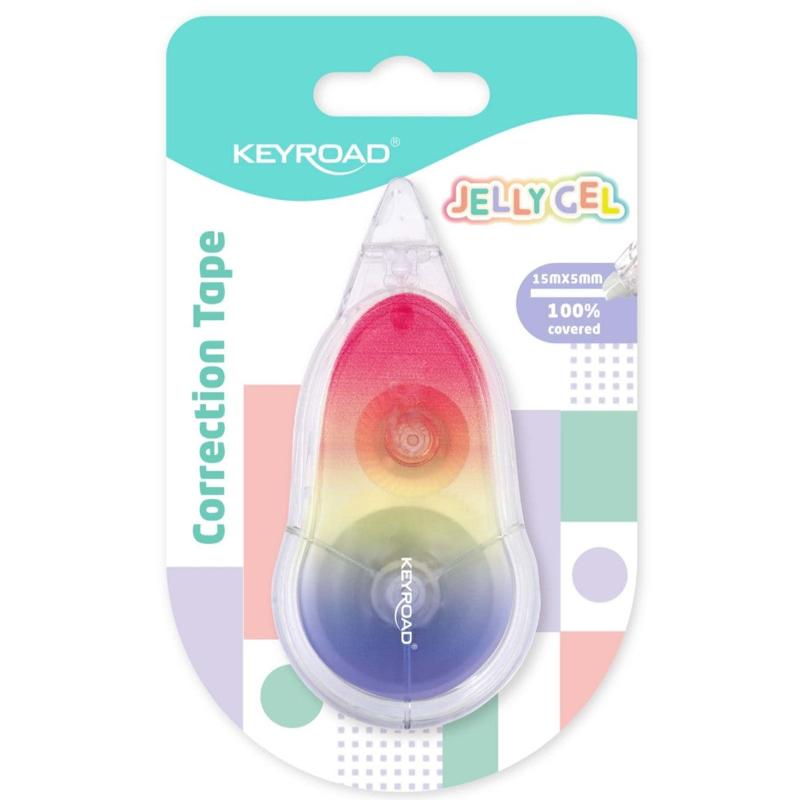 Keyroad Correction Tape 5mm x 15m - Jelly Gel x 1pc Assortment