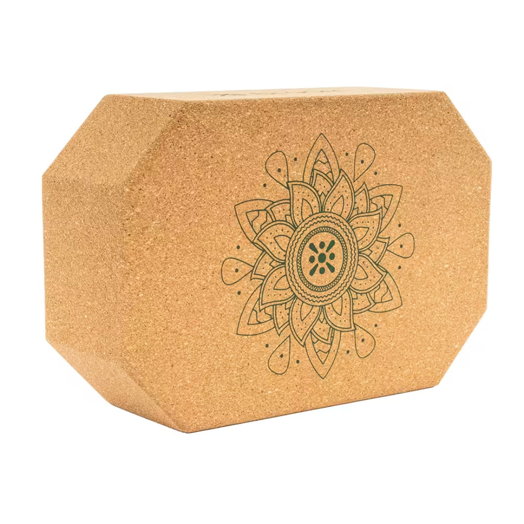 Bloom Cork Yoga Brick 22.5 x 15 x 7.5cm - Wood Colour