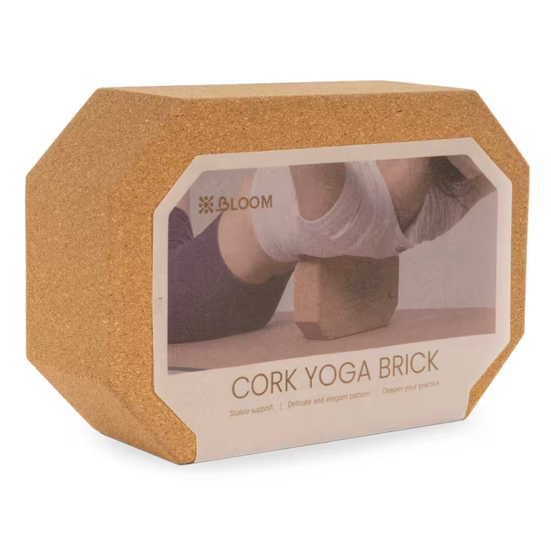 Bloom Cork Yoga Brick 22.5 x 15 x 7.5cm - Wood Colour