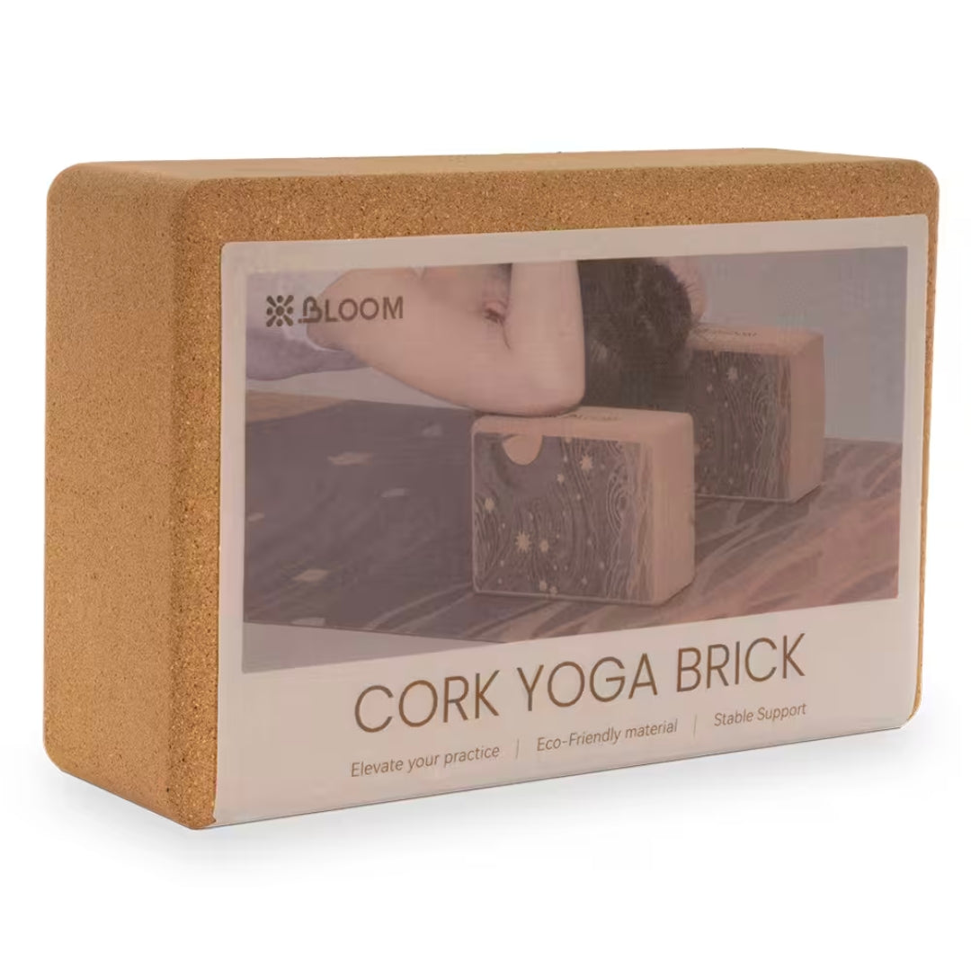 Bloom Cork Yoga Brick 22.5 x 15 x 7.5cm - Wood Colour