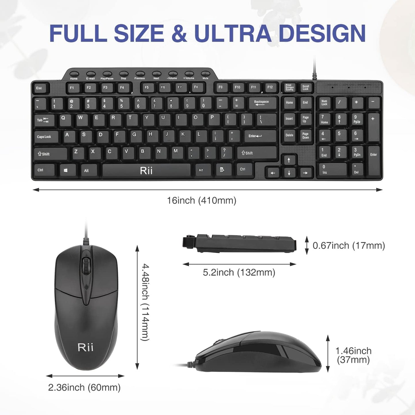 Rii - Business Keyboard And Mouse Combo - Wired