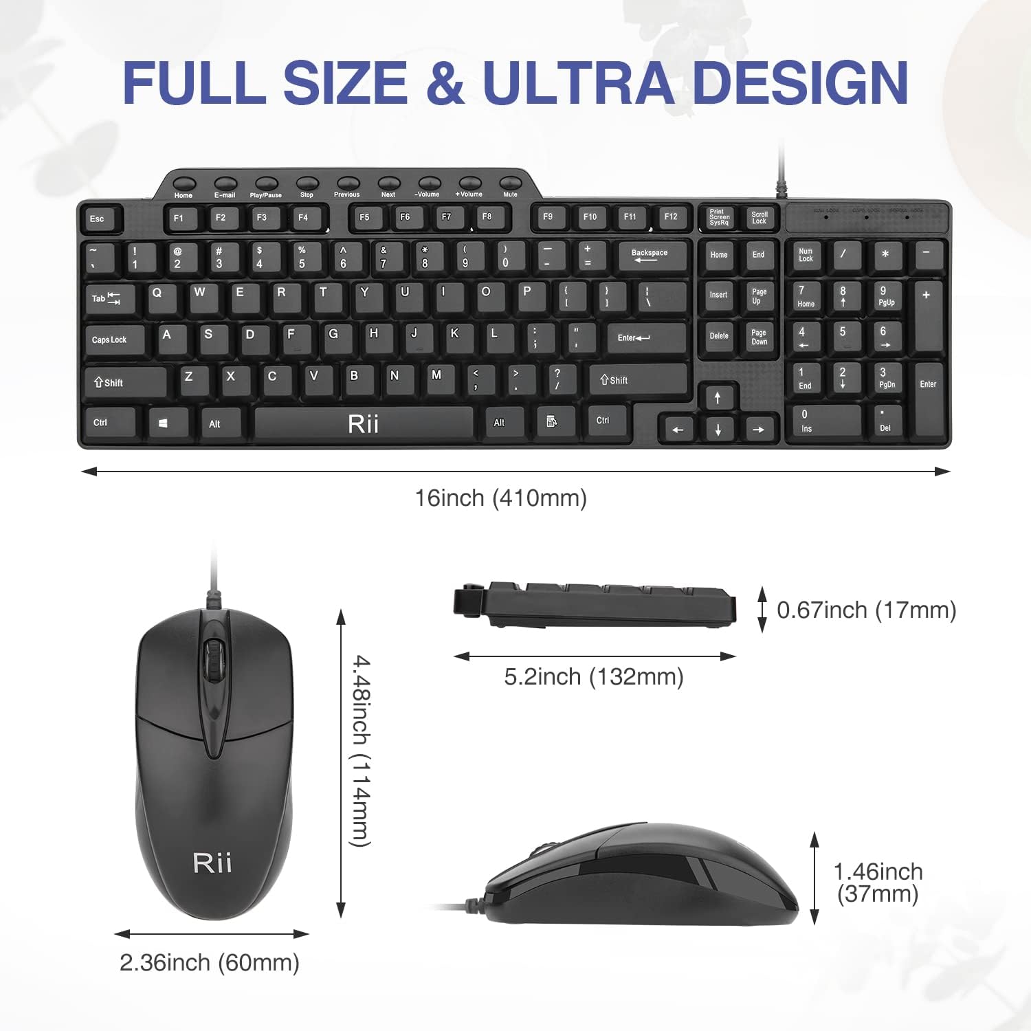 Rii - Business Keyboard And Mouse Combo - Wired