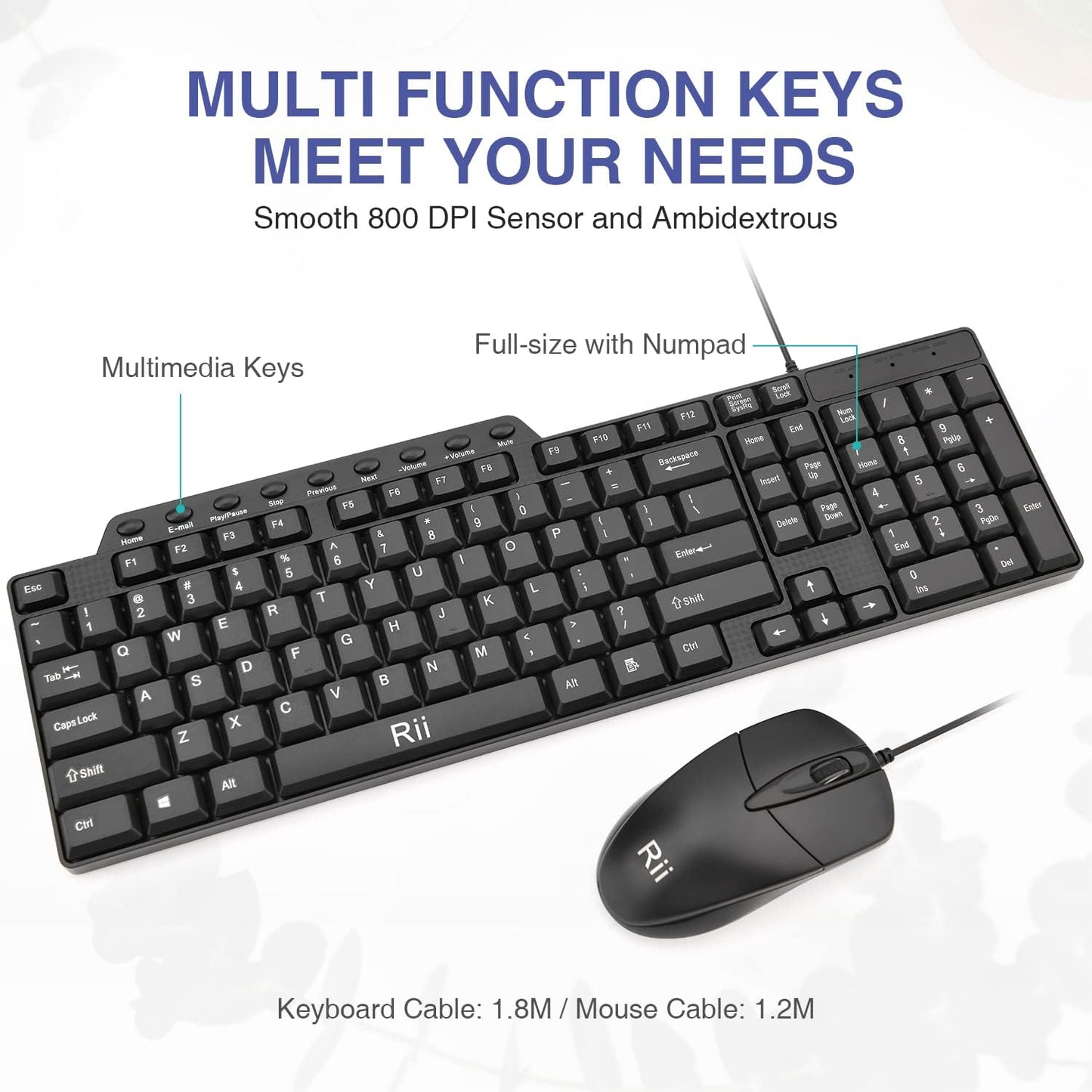 Rii - Business Keyboard And Mouse Combo - Wired