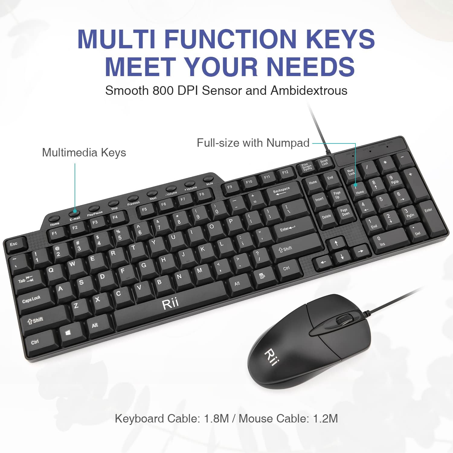 Rii - Business Keyboard And Mouse Combo - Wired