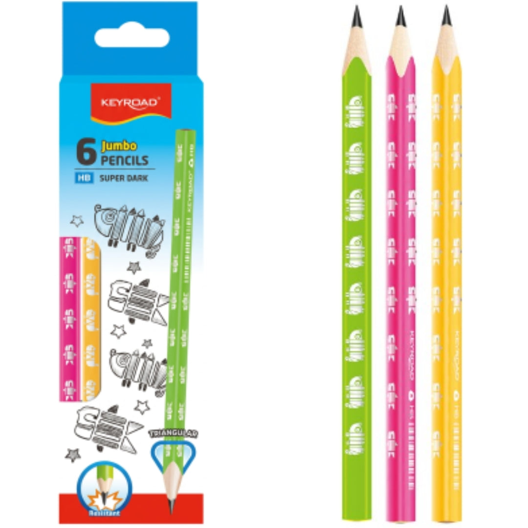 Keyroad Graphite Pencil HB A Pack Of 6pcs - Jumbo