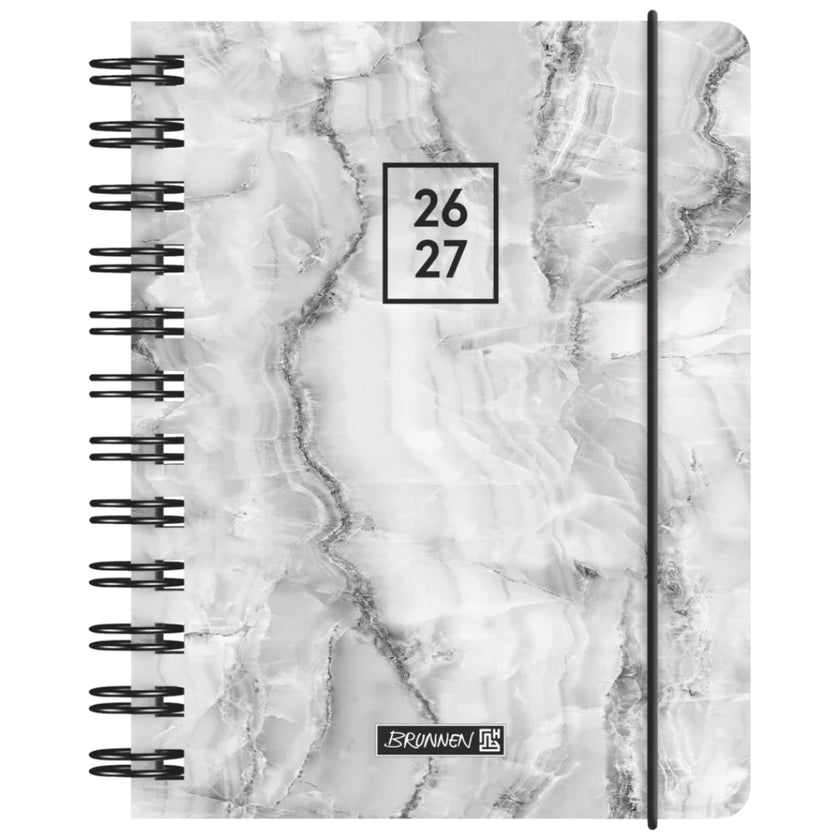A6 Brunnen Scholastic Diary Day Per Page - 2026/27 - Grey Marble