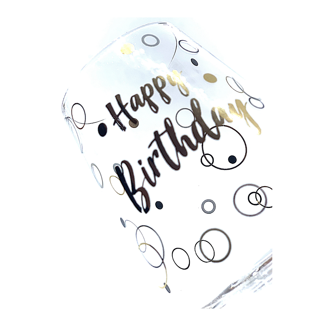 Chin Chin! - Happy Birthday Handblown Crystal Glass