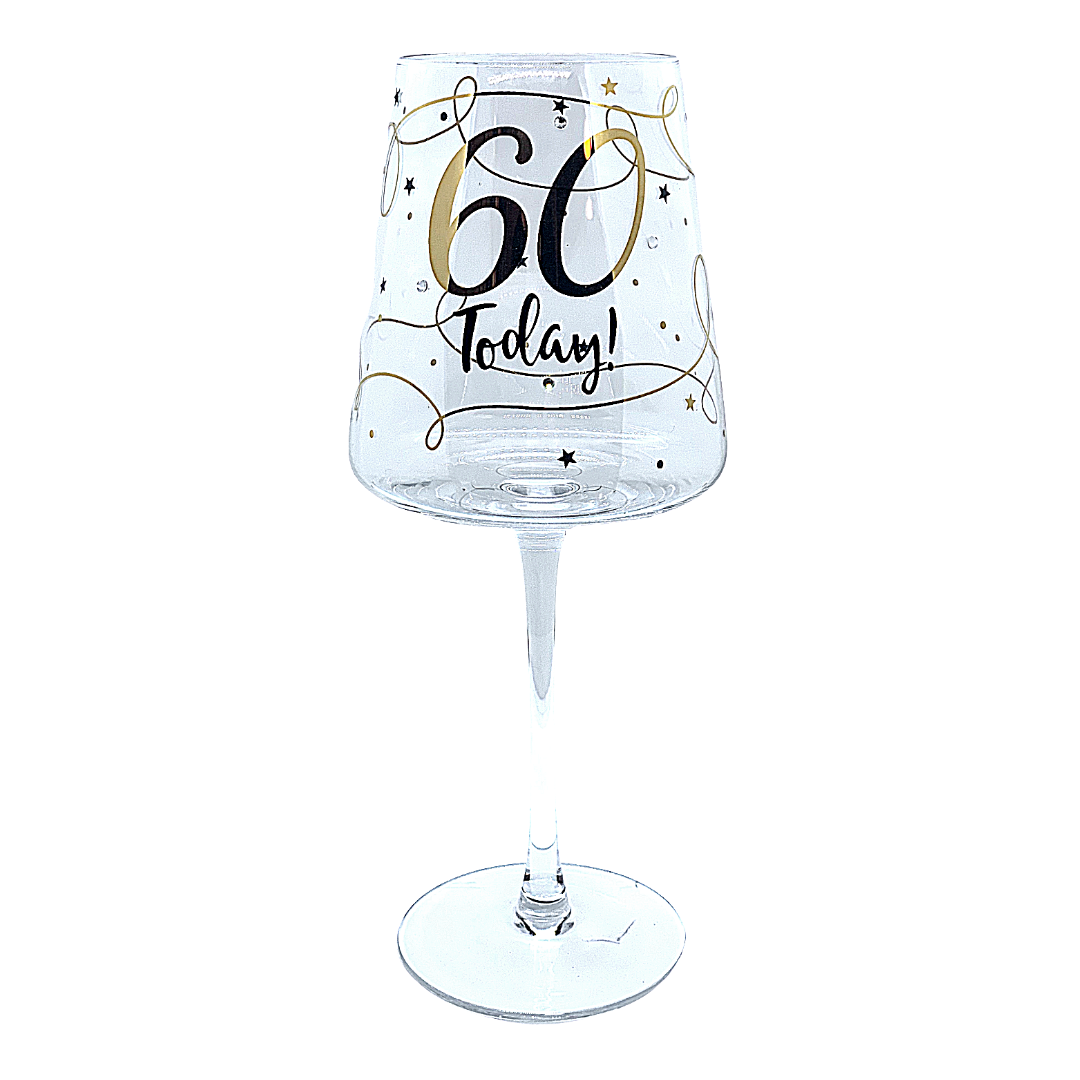 Chin Chin! - 60 Today! Handblown Crystal Glass